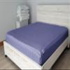 CottonFab Zipper Fitted Sheets - Includes 1 Fitted Sheet Base & 2 Zip-On Sheets - Upto 16 in. Deep Pockets Full Size Zipper Sheets - Easy Use, Soft Sateen 600 TC Cotton Fitted Sheets - Medium Blue view 4