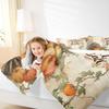 Fall Cabin Kids Comforter Set Full Size,Autumn Maple Leaf Retro Bedding Set,Girls Boys Adults Bedroom Decor,Pumpkin Harvest Down Comforter,Rustic Farmhouse Duvet Insert,2 Pillowcases view 3