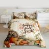 Fall Cabin Kids Comforter Set Full Size,Autumn Maple Leaf Retro Bedding Set,Girls Boys Adults Bedroom Decor,Pumpkin Harvest Down Comforter,Rustic Farmhouse Duvet Insert,2 Pillowcases view 4