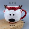 CAPIJIONG 200ml/6.67oz Christmas Ceramic Mug Creative Cute Cartoon Snowman Santa Claus Cup for office home restaurant cafe teahouse-Elk Cup-201-300ml view 2