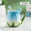 320ml/10oz Enamel porcelain underglaze color creative ceramic rose mug hanging ear coffee cup for office home-sky blue view 2