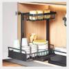 LONONE Under Sink Drawer Organizer Kitchen Cabinet Organizers and Storage Pull Out Drawers Sliding Cabinet Organizer Pull Out Shelves Under Kitchen Sink,Black view 1