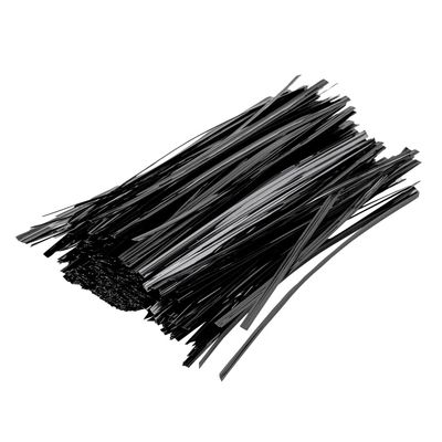 Restaurantware Bag Tek 6 Inch Twist Ties For Treat Bags 500 Durable Coffee Bag Ties - Flexible Metal Wire Inside Black Plastic Bag Twist Ties Won't Break Or Snap For Bread Bags Or Snack Bags