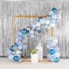 Restaurantware-Balloonify Balloon Garland Set, 1 Party Decoration Kit - 125 Balloons, With Chain, Confetti Blue & Gray Latex Balloon Arch Kit, Includes Glue Dots, Ribbon & Knot view 3