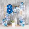 Restaurantware-Balloonify Balloon Garland Set, 1 Party Decoration Kit - 125 Balloons, With Chain, Confetti Blue & Gray Latex Balloon Arch Kit, Includes Glue Dots, Ribbon & Knot view 4