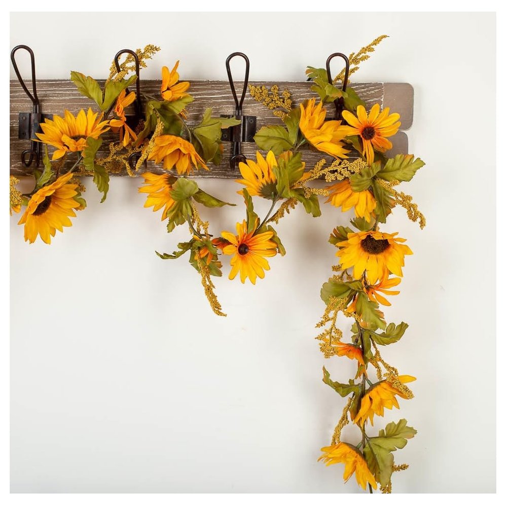 Artificial Yellow Sunflower Garland by Factory Direct Craft for Fall Decorating and Everyday Displays - 6 Feet Long