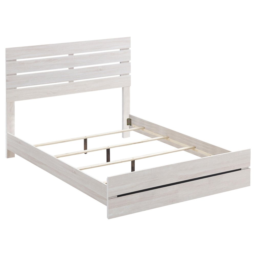 Coaster Home Furnishings Brantford Farmhouse Wood Eastern King Size Panel Bed Frame 52-inch Headboard Coastal White 207051KE