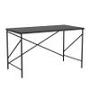 Martha Stewart Maddox Home Office Parsons Desk in Black Wood Grain with Oil Rubbed Bronze Metal X-Frame view 1