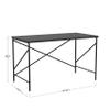 Martha Stewart Maddox Home Office Parsons Desk in Black Wood Grain with Oil Rubbed Bronze Metal X-Frame view 3