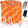 WYZworks 100ft Orange LED Rope Light - 8 Modes, Waterproof Outdoor Accent Lighting with Remote, Flexible Clear Tube, ETL Certified, Garden, Patio, Backyard, Holiday Christmas, Palm Tree, Ambient Decor view 1