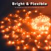 WYZworks 100ft Orange LED Rope Light - 8 Modes, Waterproof Outdoor Accent Lighting with Remote, Flexible Clear Tube, ETL Certified, Garden, Patio, Backyard, Holiday Christmas, Palm Tree, Ambient Decor view 4