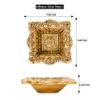 Indian-Shelf 3 Pieces Gold Diya Aarti Jyoti Puja Temple Pooja Gifts Antique Brass Oil Lamps for Puja Room Dcor Decorative view 2