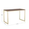 Martha Stewart Noah Home Office Parsons Desk in Walnut Wood Grain with Polished Brass Metal Frame view 2