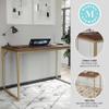 Martha Stewart Noah Home Office Parsons Desk in Walnut Wood Grain with Polished Brass Metal Frame view 4