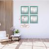 Craig Frames White and Teal Square Wall Mirror for Bathroom, Living Room, Vanity, Horizontal or Vertical Wall Hanging, 16x16 Inch, Set of 4 view 3