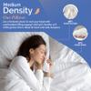 Continental Bedding Side Sleeper Feather Down Pillow, 10% Down 90% Feather Fill, Medium 6 inch Loft, 300TC 100% Cotton Shell view 3