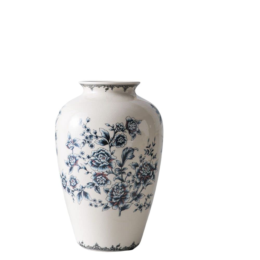 Jayiaine Vase Tall Floor Vase Chinese Flower Vase Ceramic for Art Home Dcor Japanese Vase Shelf 12 Inch,Sophisticated Vessel for Decorative Branches and Dried Flower,Blue