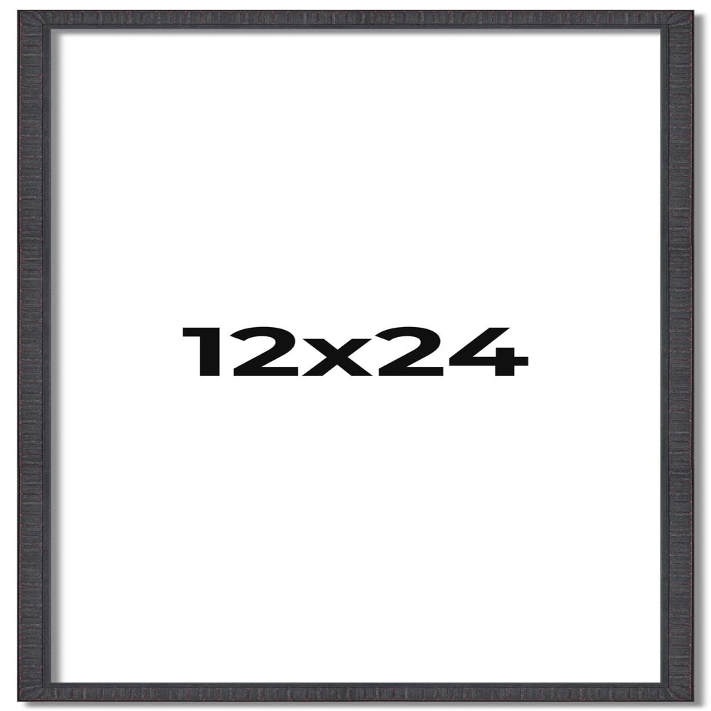 12x24 Rustic Brown Solid Wood Picture Frame Width 0.75 Inches | Interior Frame Depth 0.5 Inches | Kingsley Brown Distressed Photo Frame Complete with UV Acrylic, Foam Board Backing & Hanging Hardware