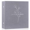 Lanpn Photo Album 4x6 1000 Pockets, Extra Large Big Capacity Linen OUR MEMORIES Hardcover Large Photo Book Photobook that Holds 1000 Vertical and horizontal Pictures Grey view 1