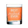 Best Husband Ever - Whiskey Bourbon Glass Old Fashsioned 10.5 Oz Laser Engraved Clear Cocktail Glasses Etched Crafted Work Custom Gift Cup Mug view 1
