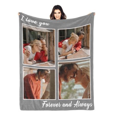 Esthqetic Custom Blanket with Picture Custom Photo Blanket Personalized Valentines Day Blanket with Pictures Customized Mothers Day Photo Throw Blanket Custom Birthday Gifts for Kids Wife Women