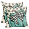 aportt Fall Polka Dot Pumpkin Pillow Covers 20X20 Inch Autumn Harvest Thanksgiving Pillow Cases Green Seasonal Square Throw Pillows Set of 2 Farmhouse Home Decor for Sofa Couch Bedroom Porch Outdoor view 1