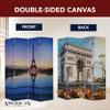 American Art Decor 4-Panel Dressing Room Divider - Double-Sided Paris Eiffel Tower & Arc de Triomphe Canvas - Portable Folding Privacy Screen for Room Separation (70" H) view 2