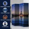 American Art Decor 4-Panel Dressing Room Divider - Double-Sided Paris Eiffel Tower & Arc de Triomphe Canvas - Portable Folding Privacy Screen for Room Separation (70" H) view 4