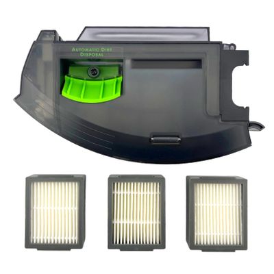 SCREENTRONICS Dust Bin w/Automatic Dirt Disposal Port Replacement for iRobot Roomba Vacuums i1 i1+ i2 i2+ i3 i3+ i4 i4+ i6 i6+ i7 i7+ i8 i8+ j5 j5+ j6 j6+ j7 j7+ j8 j8+ Plus + 3 HEPA Filters