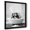 Framed Bathroom Decor Wall Art, Chimpanzee in Bathtub, Black and White Wall Art, Funny Bathroom Wall Decor Signs, Cute Animal Art Decoration (Framed,11''x14'') view 1