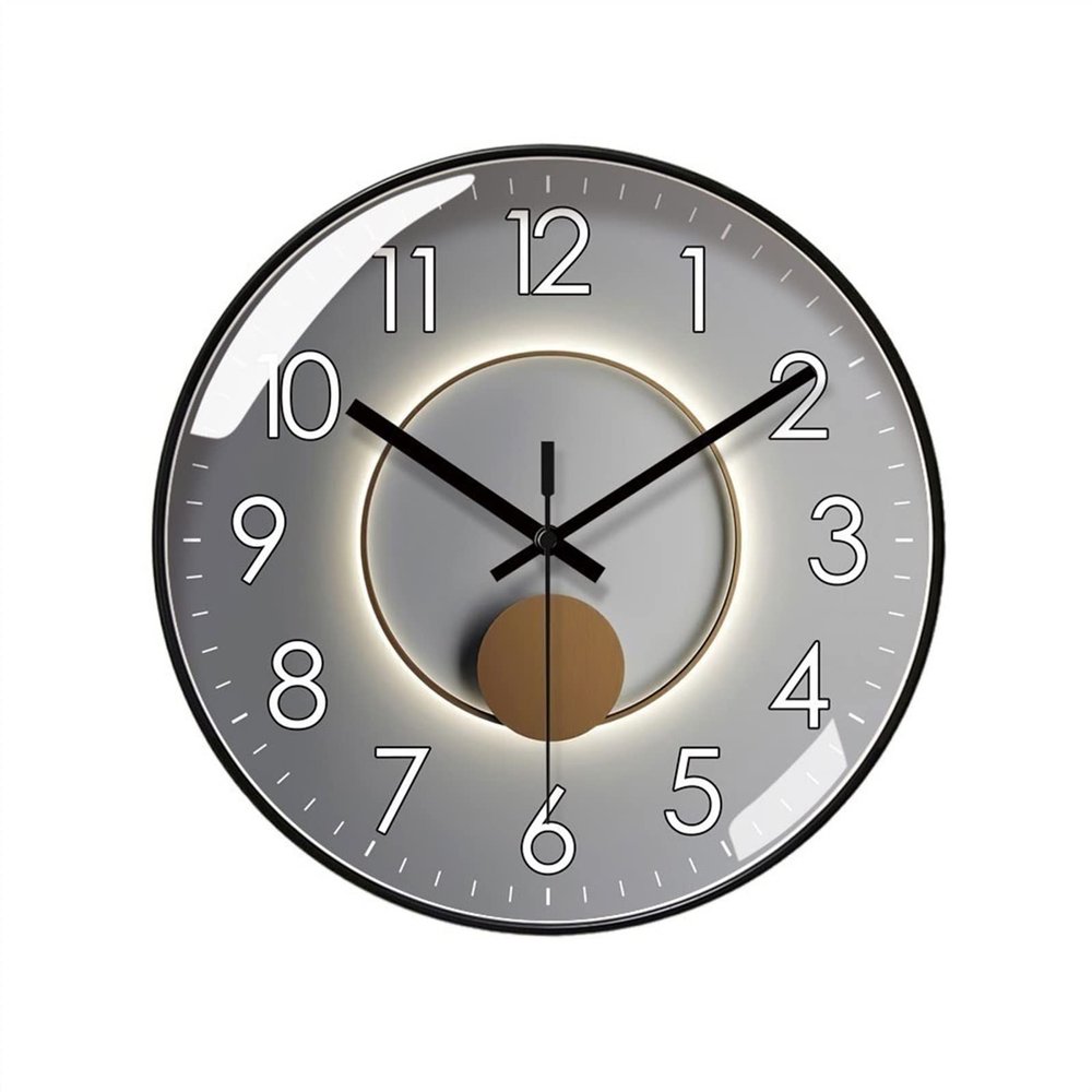 HASMI Clock for Living Room Quartz Clock Fashion Light Luxury Silent Wall Clock Simple Circular Digital Clock 25cm/30cm/35cm Wall Clock Large (Size : 12inch)