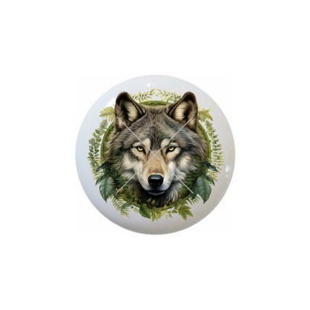 Woodland Wolf Wolves Several Designs to Choose From - 1.5" DECORATIVE Glossy Ceramic Dresser Drawer PULLS Cabinet Cupboard KNOBS (14)