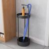 Steel Umbrella Stand, entryway Organizer, Metal Umbrella Holder, Premium Steel Umbrella Stand Organizer for Entryway - Space Saving, Durable & Stylish for Home & Office Use Black view 2