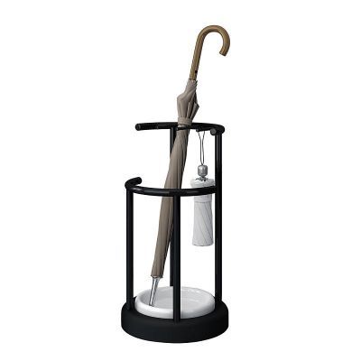 Home Circular Umbrella Holder, Premium Umbrella Stand with Removable Drip Tray, Versatile Organizer for Home Entryway, Modern Decorative Metal Rack for Umbrellas, Canes, Walking Sticks Black