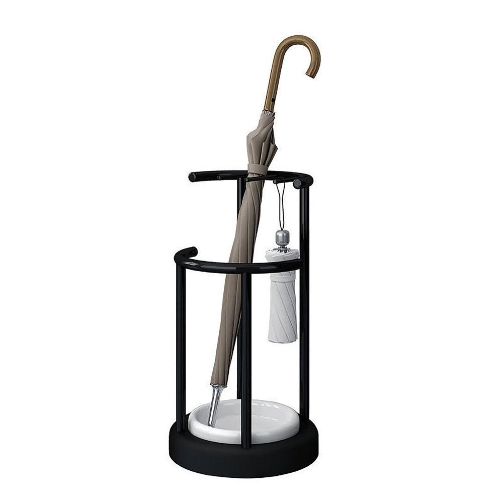 Home Circular Umbrella Holder, Premium Umbrella Stand with Removable Drip Tray, Versatile Organizer for Home Entryway, Modern Decorative Metal Rack for Umbrellas, Canes, Walking Sticks Black