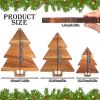 3 Pieces Christmas Kitchen Cutting Board Set with Handles Organic Acacia Kitchen Accessories Chopping Board Christmas Tree Shaped Charcuterie Board for Vegetables Fruit Salad Holder, 3 Sizes view 2