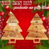 3 Pieces Christmas Kitchen Cutting Board Set with Handles Organic Acacia Kitchen Accessories Chopping Board Christmas Tree Shaped Charcuterie Board for Vegetables Fruit Salad Holder, 3 Sizes view 3