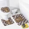 ZGDPBYF Leopard Cheetah 3 Piece Bath Mats Dark Brown Heetah Animals Black/White Grid Waterproof Non Slip Bath Mat Set, Washable Rug for Bathroom,-3-Piece Set view 4
