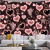 MEETSIOY Cute Black Pink Heart Tapestry Fantasy Pink Butterfly Aesthetic Tapestry Hippie 2000s Y2K Teen Girls Tapestries Wall Hanging for Women Nursery Bedroom Living Room Bedroom College Dorm view 3