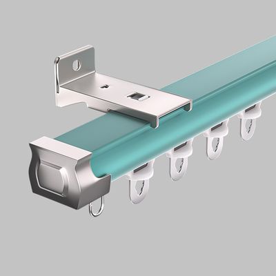 TREGOO Wall Mount Track System Set, Modern Curtain Rod for Gazebo, Patio, Bedroom, Balcony Living Room Bedroom Heavy-Duty Curtain Rail (Color : Blue, Size : 6ft/1.8m)