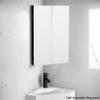 eclife 24" Bathroom Corner Medicine Cabinet W/Mirror, Double Doors Bathroom Black Wall Mount Mirror Cabinet, Hanging Triple Shelf Storage Cabinet Opens Left and Right view 3