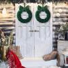 Barydat Christmas Velvet Wreath 14" Wreaths for Front Door Velvet Christmas Wreath Ornament with Bow for Party Table Fireplaces Porch Walls New Years Home Decor view 3