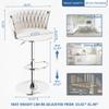 AWQM Velvet White Bar Stools Set of 4, Swivel Bar Height Barstools with Adjustable Counter Height, Upholstered Kitchen Island Chairs with Back & Footrest, Beige view 2