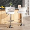 AWQM Velvet White Bar Stools Set of 4, Swivel Bar Height Barstools with Adjustable Counter Height, Upholstered Kitchen Island Chairs with Back & Footrest, Beige view 3