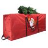 Christmas Tree Storage Bag Fits Up to 7.5 Feet Diassembled Tree, JOYCEMALL Heavy Duty Waterproof Artificial Xmas Tree Container Extra Large Moving Bag with Reinforced Handles - Red Single Santa view 1