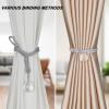 BEL AVENIR 2 Pack Crystal Curtain Tiebacks Luxury Handmade Knots Curtain Ties Elegant Drape Holdbacks Rope for Home Office Drapes Sheer DIY Decoration (Silver, C) view 2