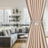 BEL AVENIR 2 Pack Crystal Curtain Tiebacks Luxury Handmade Knots Curtain Ties Elegant Drape Holdbacks Rope for Home Office Drapes Sheer DIY Decoration (Silver, C) view 3