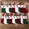 Jackcsale Christmas Stockings 26 Letters Custom Knitted Christmas Stockings Red Mini Personalized Christmas Ornament for Farmhouse Fireplace Party Xmas Tree Home Decorations (Red-R) view 3