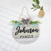 Welcome Family Name Sign, Custom Door Hanger,Personalized Last Name Sign, Personalized Wedding Gift, PVC Door Sign, Round Welcome Door Wreath, Rustic Front Door Decor, Housewarming Gift, 12" view 3