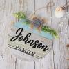 Welcome Family Name Sign, Custom Door Hanger,Personalized Last Name Sign, Personalized Wedding Gift, PVC Door Sign, Round Welcome Door Wreath, Rustic Front Door Decor, Housewarming Gift, 12" view 4